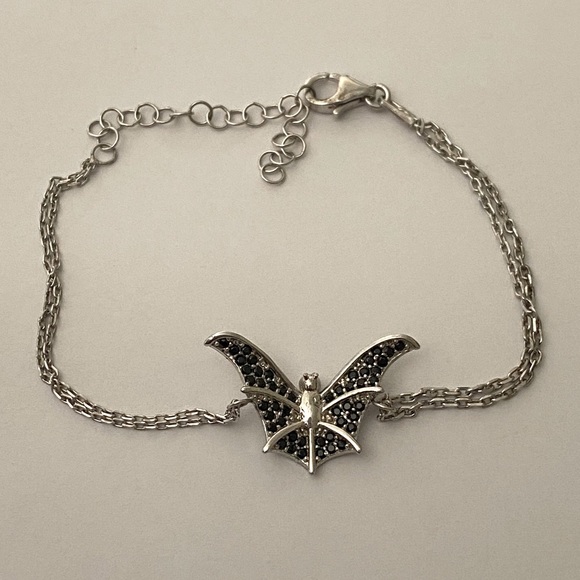 Jewelry - 925 Silver bat bracelet black cubic zirconia stone
